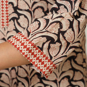 Beige - Bagru Block Printed Cotton Kurta with Palazzo & Kota Doria Dupatta Set 12