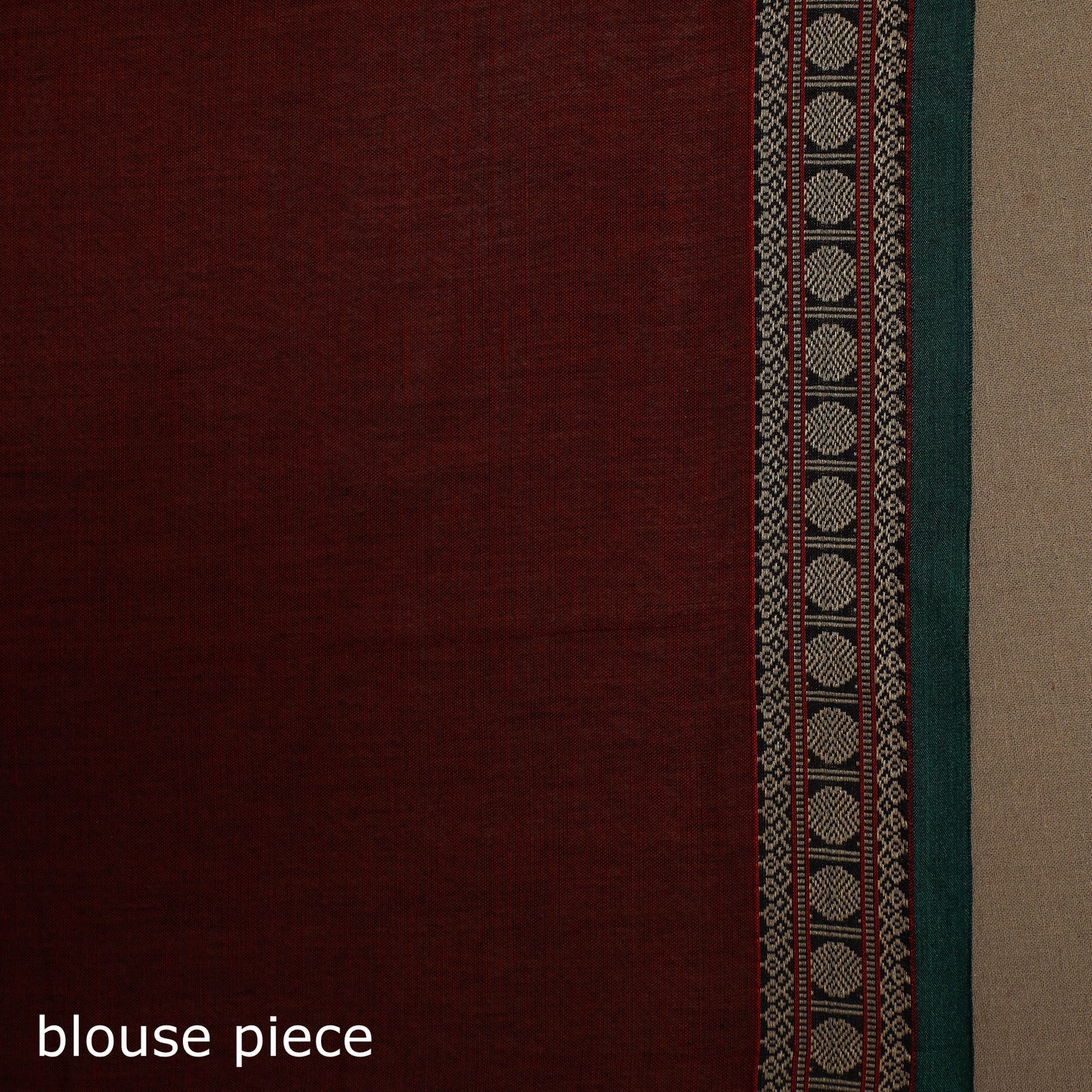 Maroon - cotton plain saree with thread border 03