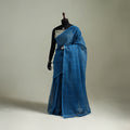 Blue - Nazaakat Kota Doria Cotton Plain Saree with Blouse & Jewellery Set 169