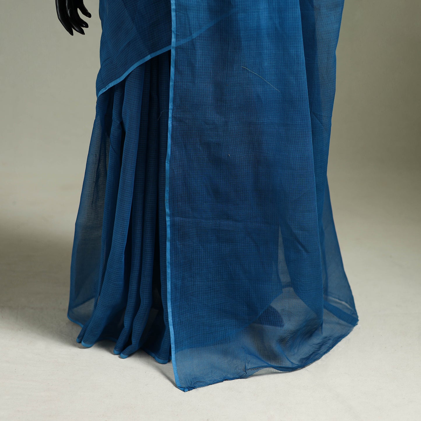 Blue - Nazaakat Kota Doria Cotton Plain Saree with Blouse & Jewellery Set 169