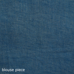 Blue - Nazaakat Kota Doria Cotton Plain Saree with Blouse & Jewellery Set 169