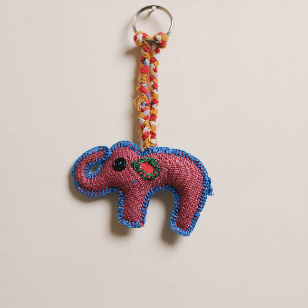 Elephant - Fabart Hand Threadwork Funky Keychain 16