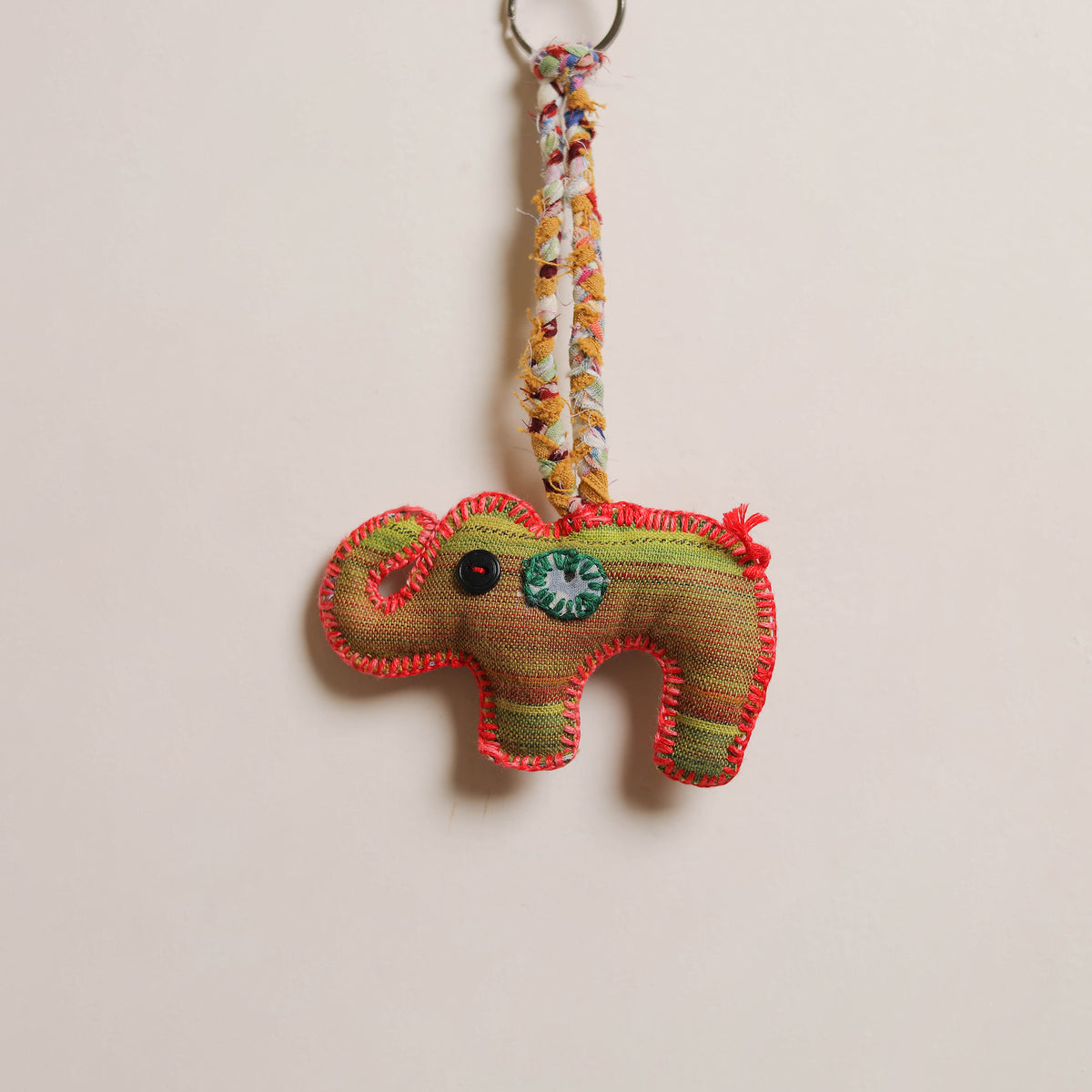 Elephant - Fabart Hand Threadwork Funky Keychain 17