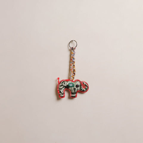 Elephant - Fabart Hand Threadwork Funky Keychain 17
