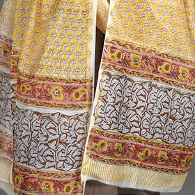  Handloom Chanderi Silk Sanganeri Print Dupatta