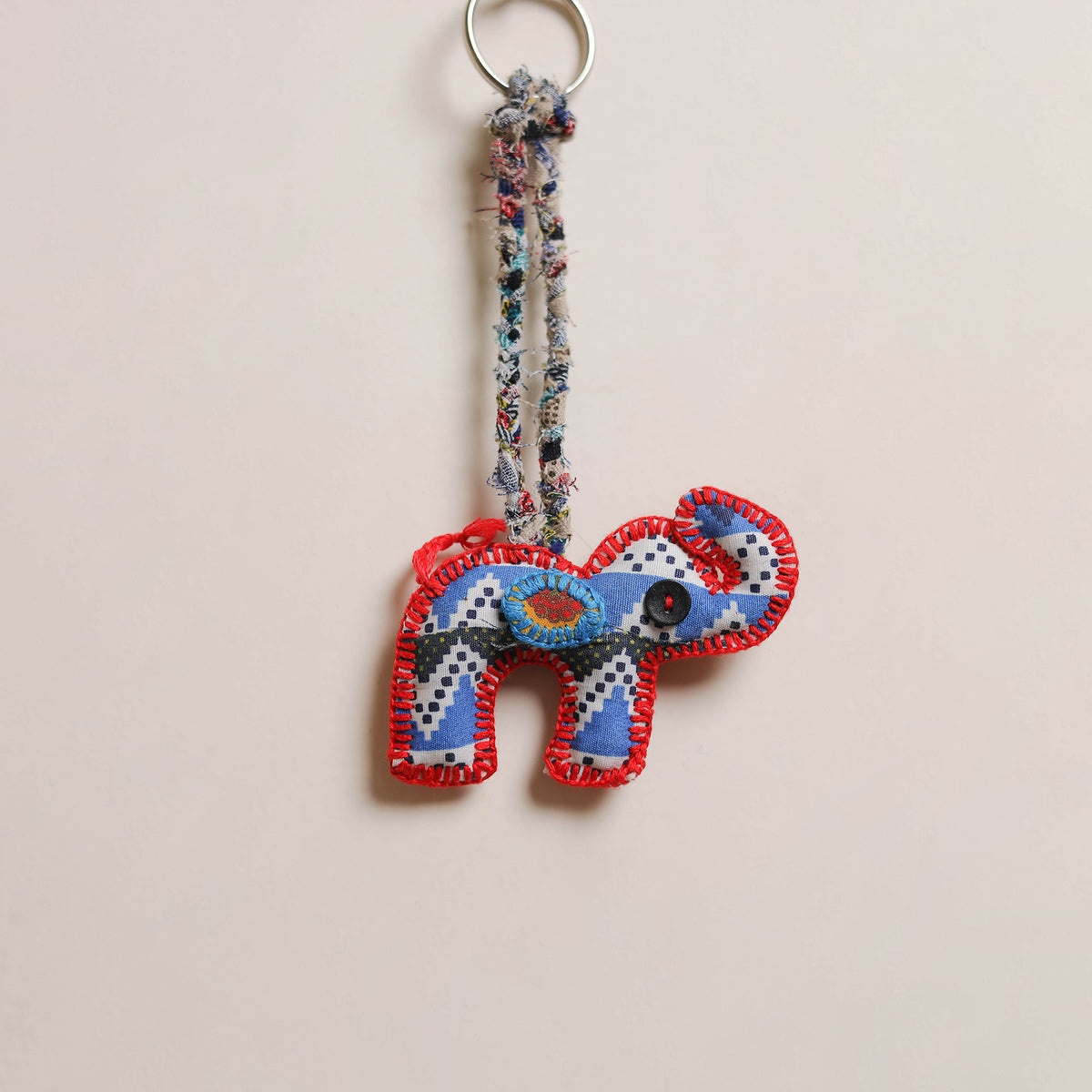 Elephant - Fabart Hand Threadwork Funky Keychain 19