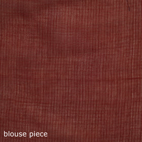 Red - Nazaakat Kota Doria Cotton Plain Saree with Blouse & Jewellery Set 171