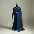 Blue - Nazaakat Kota Doria Cotton Plain Saree with Blouse & Jewellery Set 173