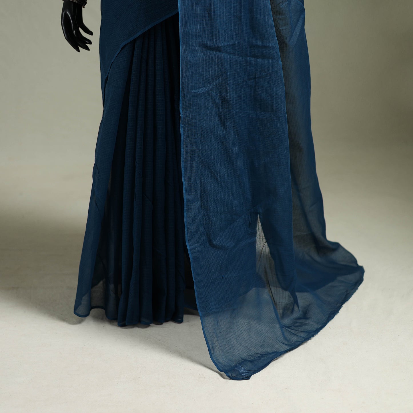 Blue - Nazaakat Kota Doria Cotton Plain Saree with Blouse & Jewellery Set 173