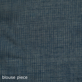 Blue - Nazaakat Kota Doria Cotton Plain Saree with Blouse & Jewellery Set 173
