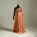 Peach - Nazaakat Kota Doria Cotton Plain Saree with Blouse & Jewellery Set 174