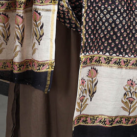 Buy Handloom Chanderi Silk Sanganeri Print Dupatta