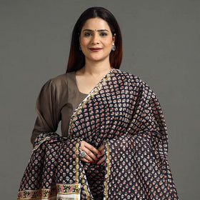 Buy Handloom Chanderi Silk Sanganeri Print Dupatta