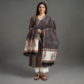 Buy Handloom Chanderi Silk Sanganeri Print Dupatta