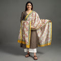 Buy Handloom Chanderi Silk Sanganeri Print Dupatta