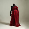 Red - Nazaakat Kota Doria Cotton Plain Saree with Blouse & Jewellery Set 175