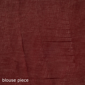 Red - Nazaakat Kota Doria Cotton Plain Saree with Blouse & Jewellery Set 175