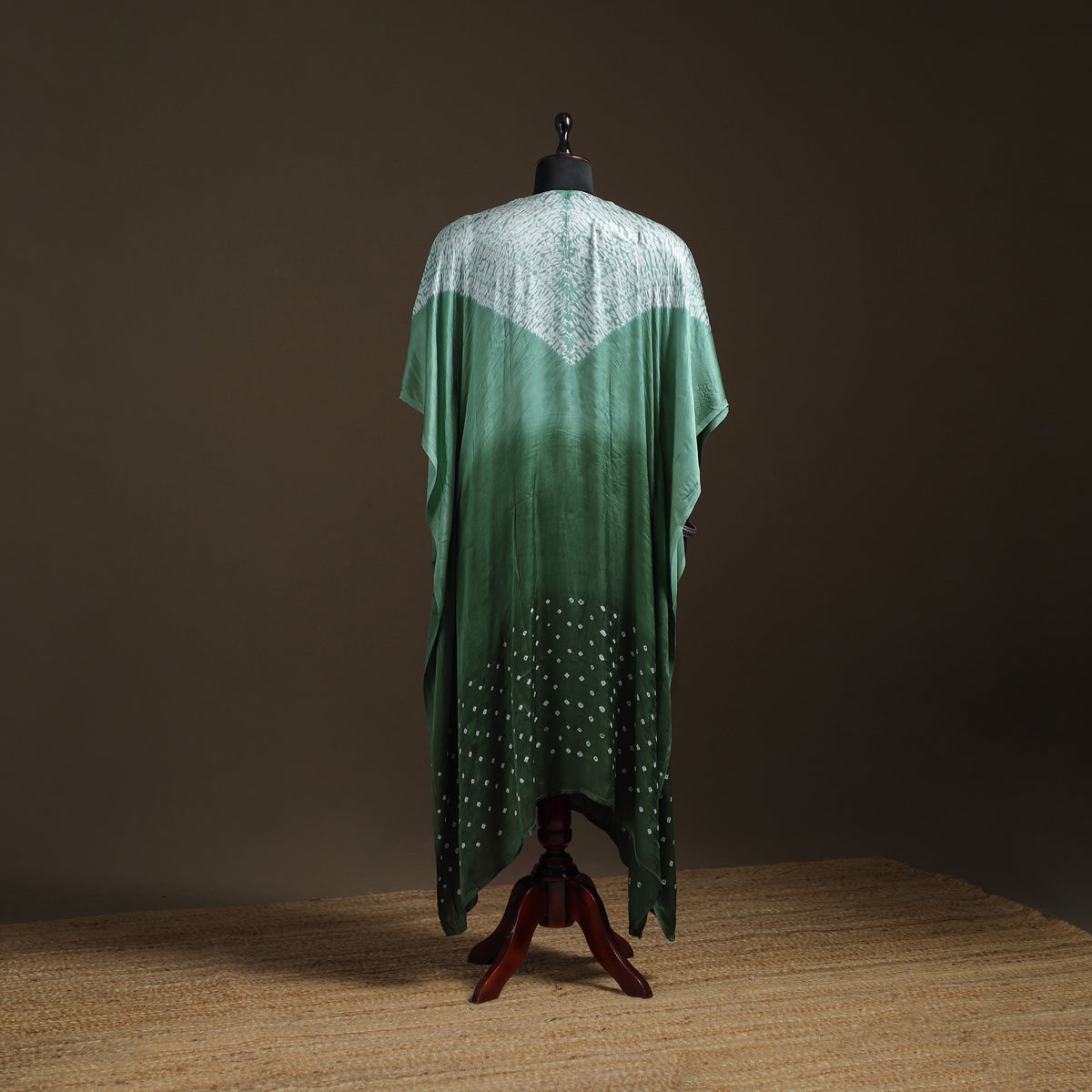 Modal Silk Shibori Bandhani Long Kaftan 01