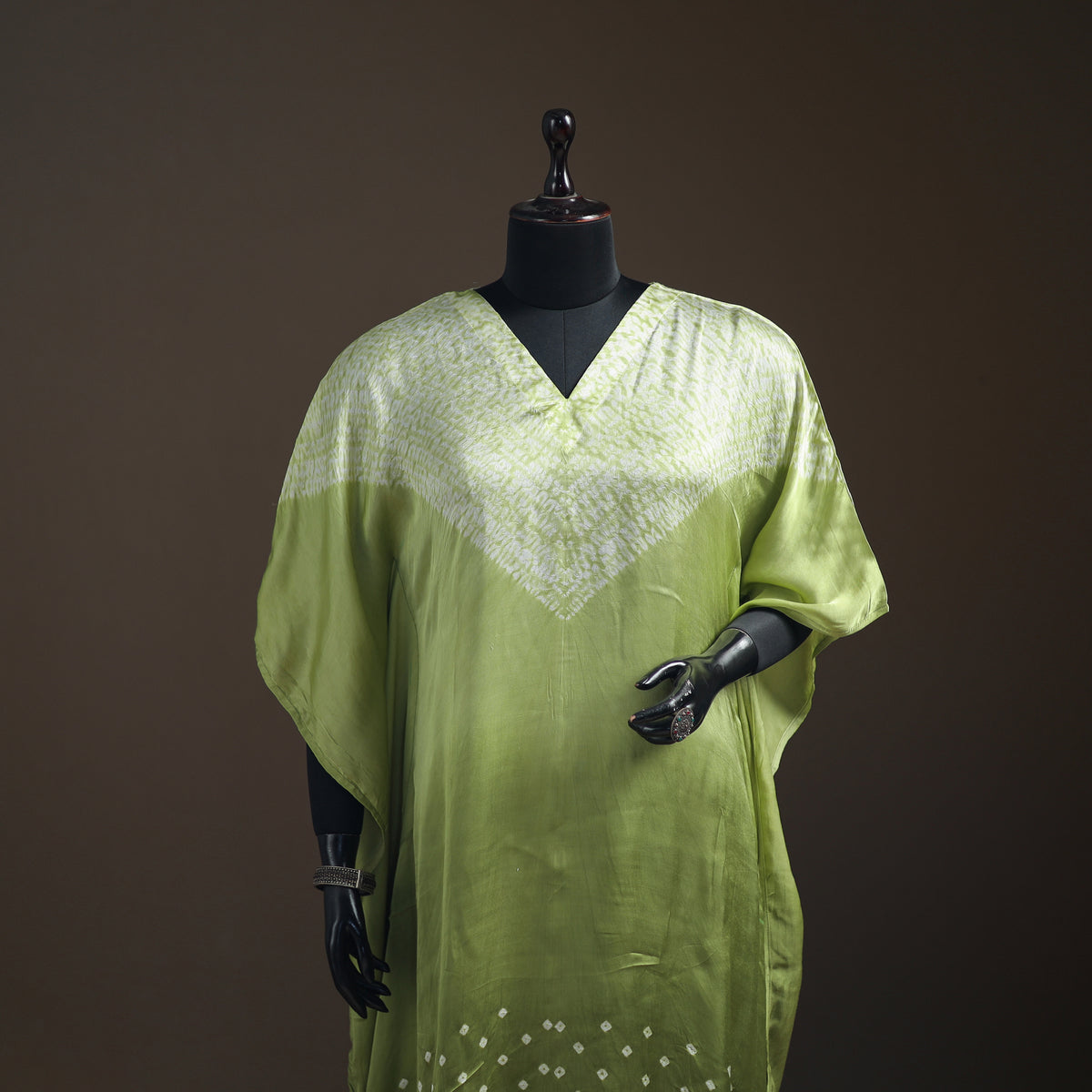 Modal Silk Shibori Bandhani Long Kaftan 03