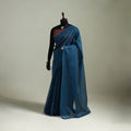 Blue - Nazaakat Kota Doria Cotton Plain Saree with Blouse & Jewellery Set 177