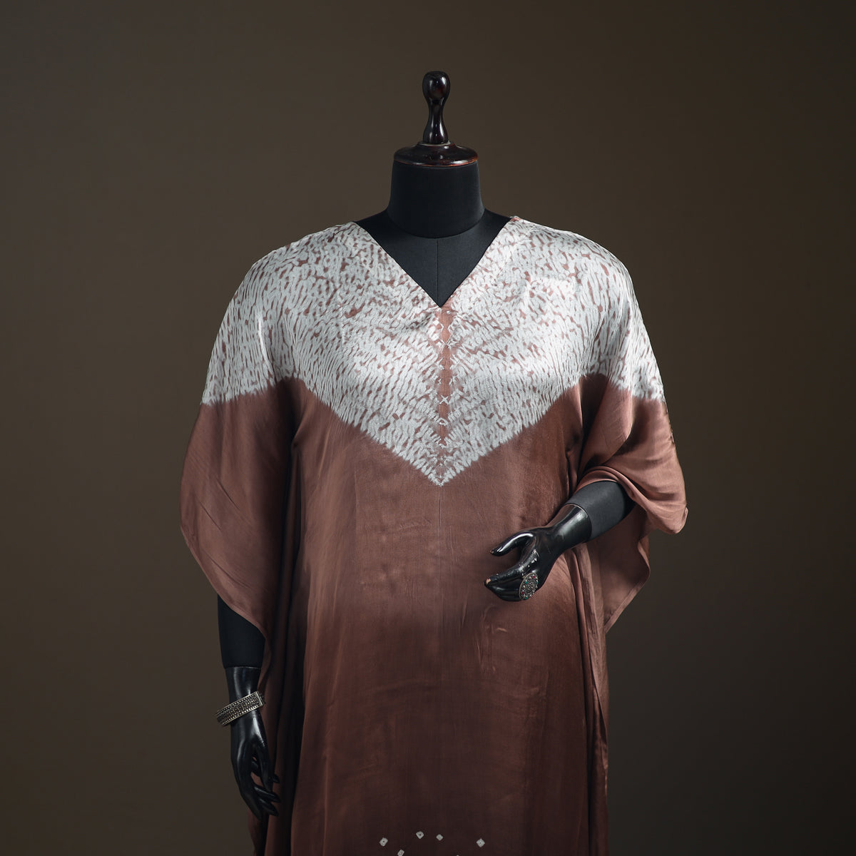 Modal Silk Shibori Bandhani Long Kaftan 04