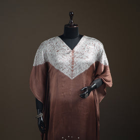 Modal Silk Shibori Bandhani Long Kaftan 04