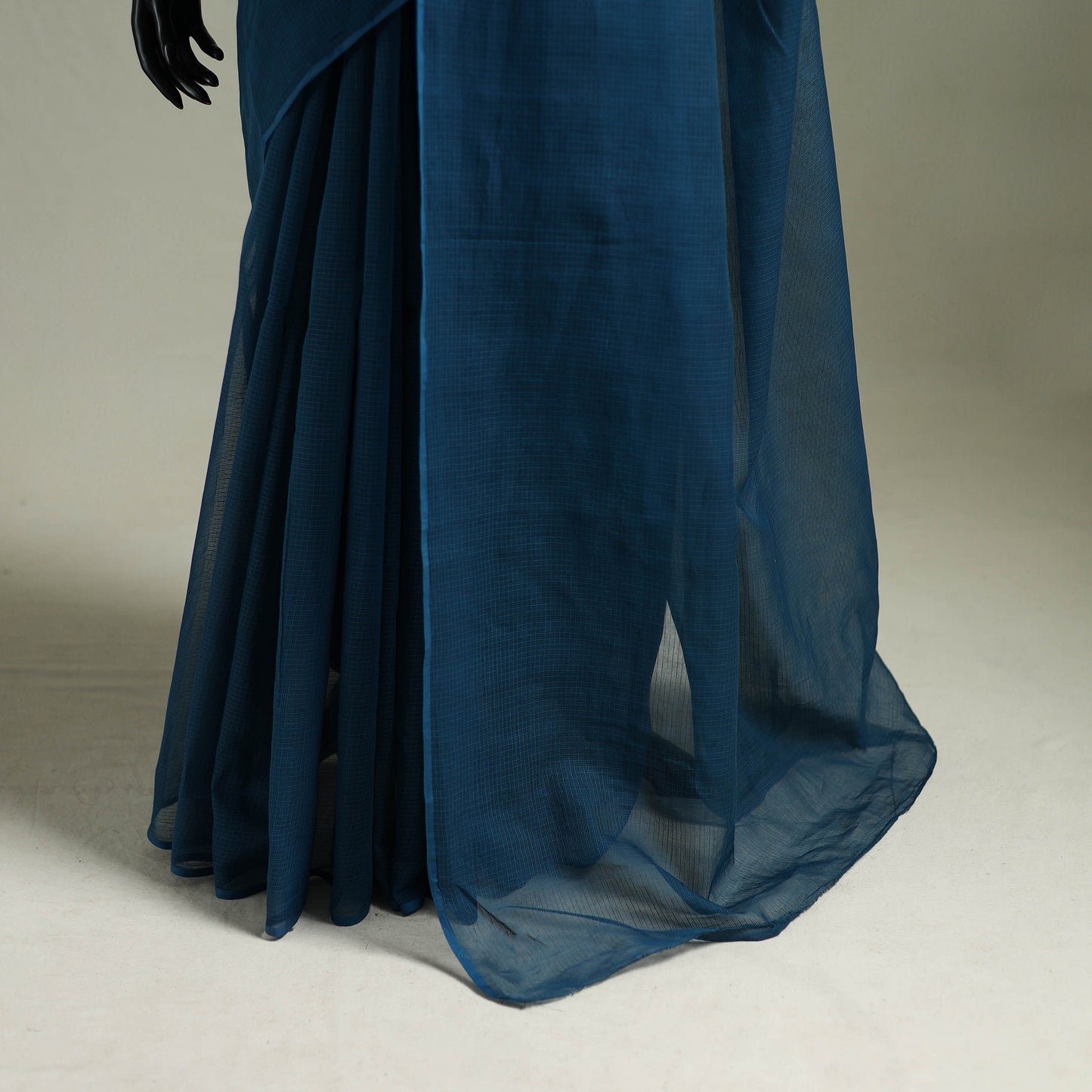 Blue - Nazaakat Kota Doria Cotton Plain Saree with Blouse & Jewellery Set 177