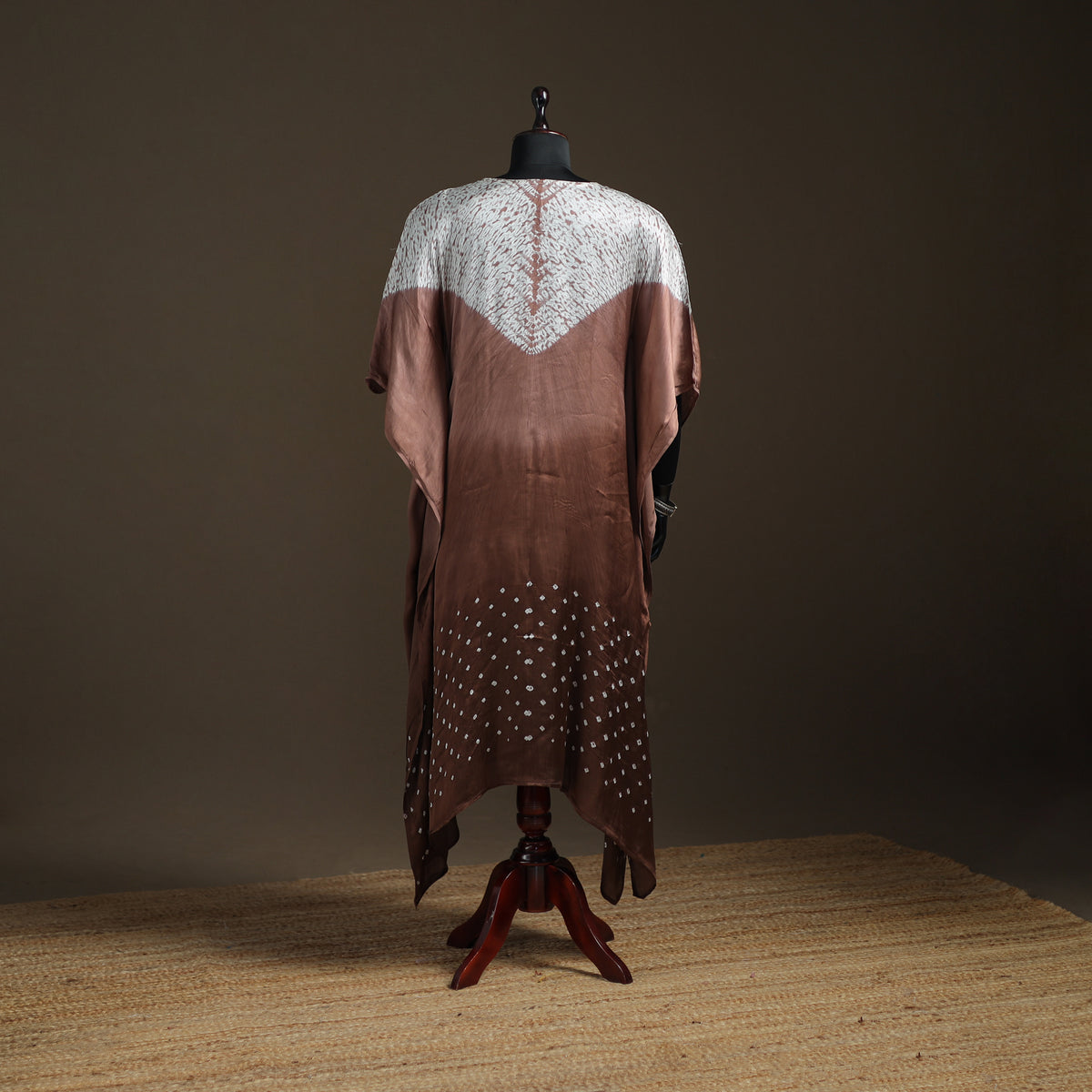 Modal Silk Shibori Bandhani Long Kaftan 04