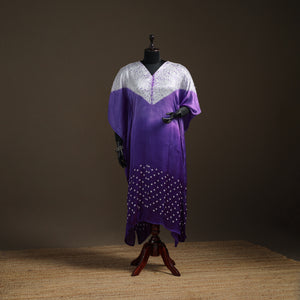Modal Silk Shibori Bandhani Long Kaftan 05