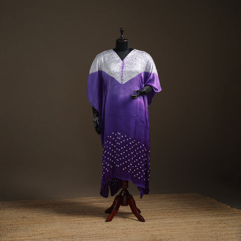 Modal Silk Shibori Bandhani Long Kaftan 05