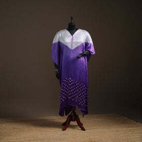 Modal Silk Shibori Bandhani Long Kaftan 05