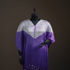 Modal Silk Shibori Bandhani Long Kaftan 05