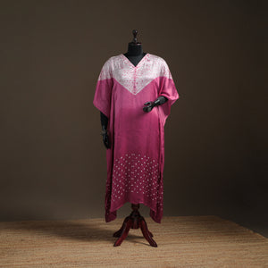 Modal Silk Shibori Bandhani Long Kaftan 06