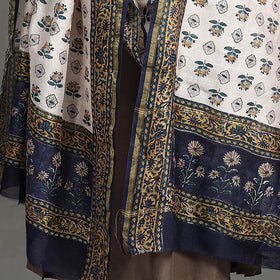 Buy Handloom Chanderi Silk Sanganeri Print Dupatta
