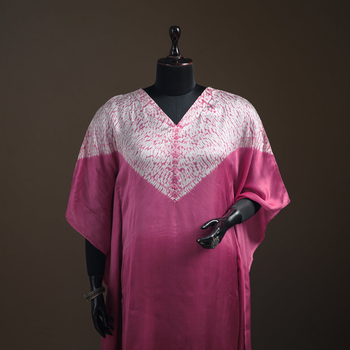 Modal Silk Shibori Bandhani Long Kaftan 06