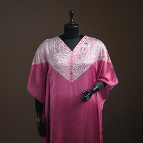 Modal Silk Shibori Bandhani Long Kaftan 06
