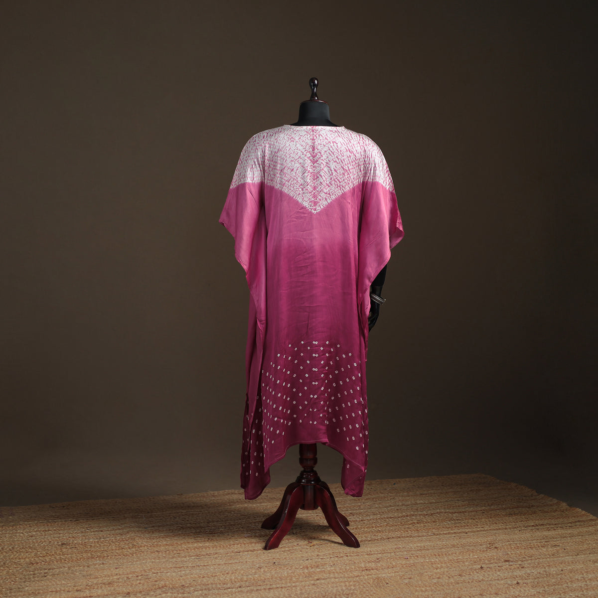 Modal Silk Shibori Bandhani Long Kaftan 06