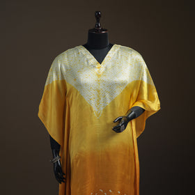 Modal Silk Shibori Bandhani Long Kaftan 07