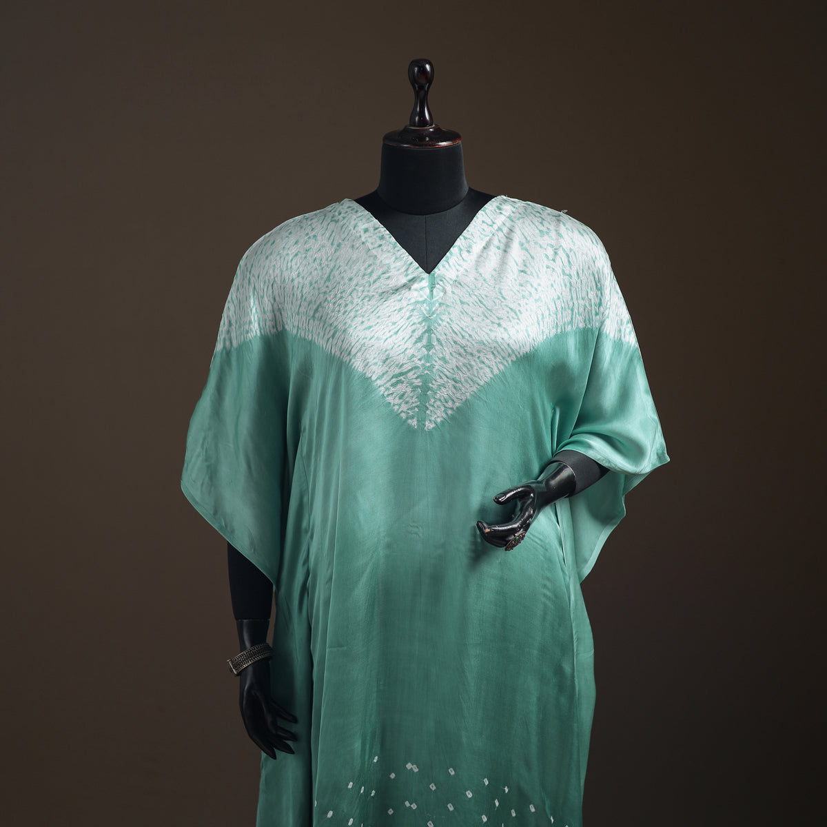 Modal Silk Shibori Bandhani Long Kaftan 08