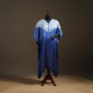 Modal Silk Shibori Bandhani Long Kaftan 09