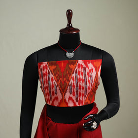 Red - Nazaakat Kota Doria Cotton Plain Saree with Blouse & Jewellery Set 179