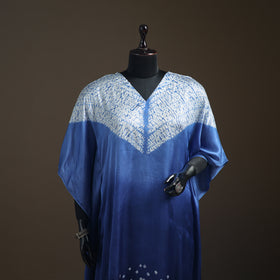 Modal Silk Shibori Bandhani Long Kaftan 09