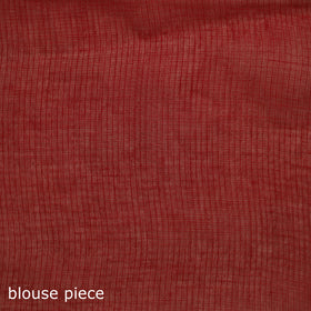 Red - Nazaakat Kota Doria Cotton Plain Saree with Blouse & Jewellery Set 179