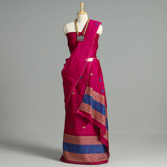 Assam Traditional Handloom Silk Cotton Mekhela Chador with Blouse Piece 06