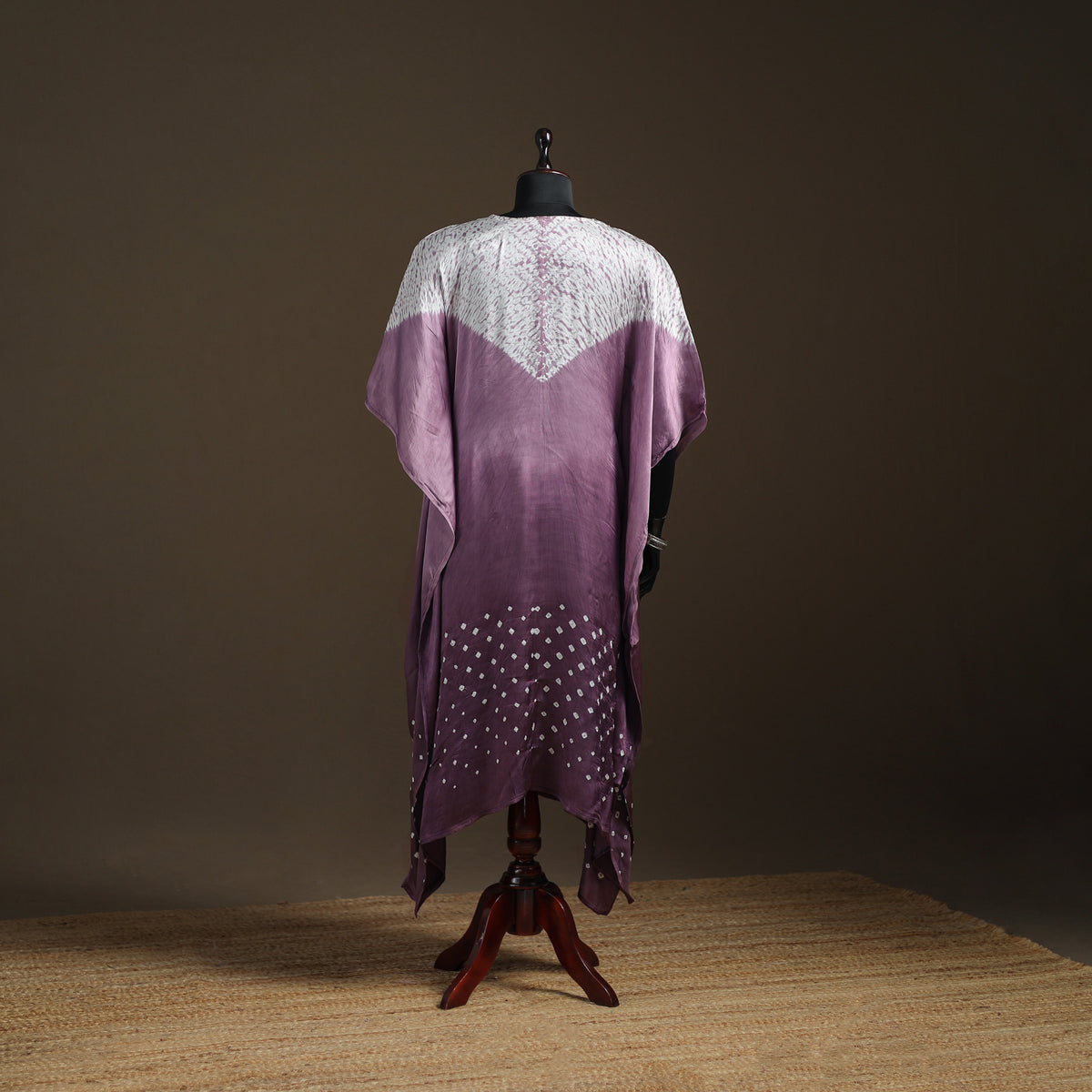 Modal Silk Shibori Bandhani Long Kaftan 10