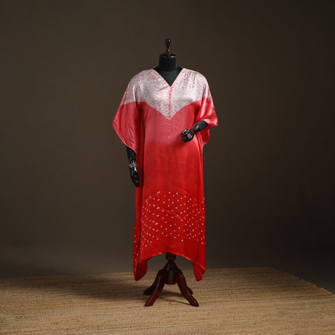 Modal Silk Shibori Bandhani Long Kaftan 11