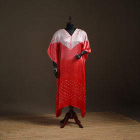 Modal Silk Shibori Bandhani Long Kaftan 11