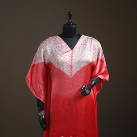 Modal Silk Shibori Bandhani Long Kaftan 11