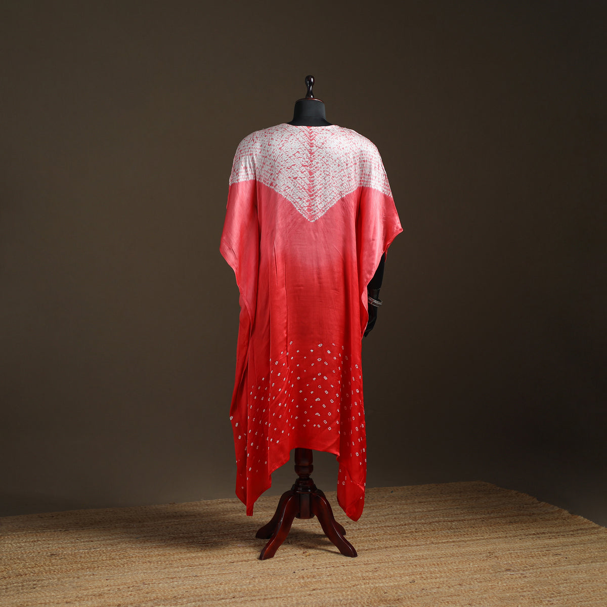 Modal Silk Shibori Bandhani Long Kaftan 11
