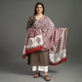  Handloom Chanderi Silk Sanganeri Print Dupatta